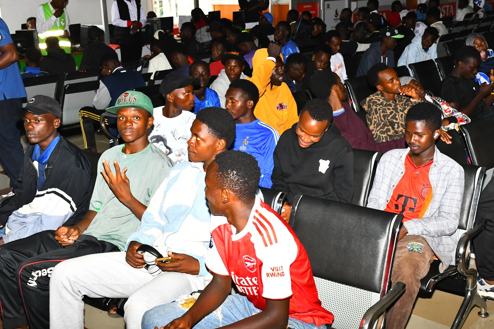 Players at Huduma Centre during MKJ SUPA CUP verification